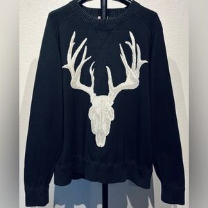 Mossimo Black Deer Skull Knit Sweater - Size L (Men’s)